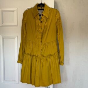 Mustard Yellow Tiered Shirt Dress